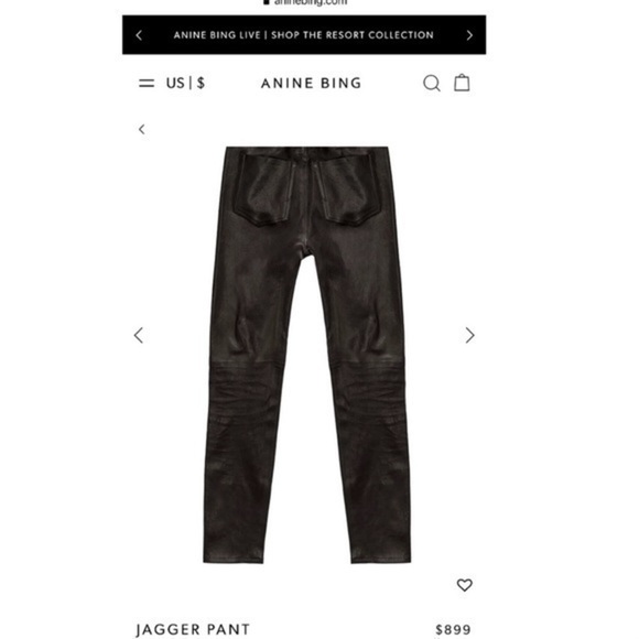 NWT Anine Bing the Jagger leather pant genuine lamb trousers black size M - Picture 13 of 16